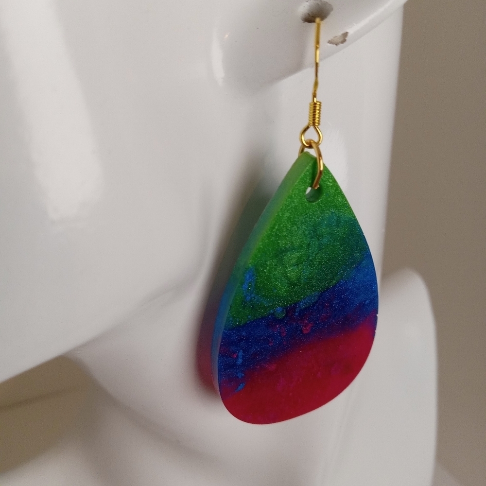 Colorful Teardrop Earrings - Picture 2 of 6